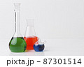 front view science elements with chemicals arrangement with copy space 87301514