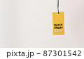 hanging yellow black friday sale label copy space 87301542