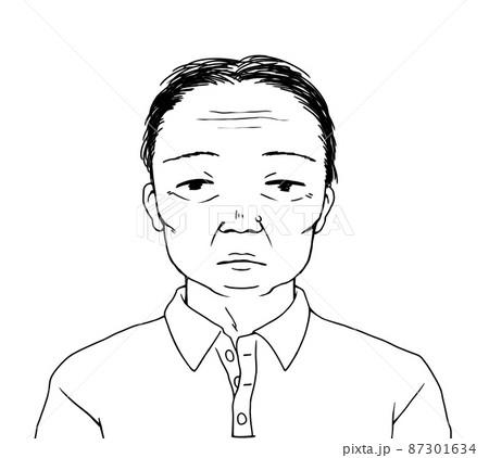 無表情のおじさんのイラスト 87301634