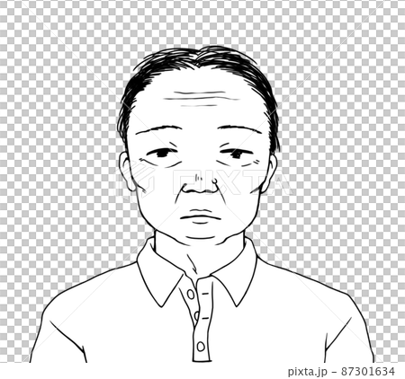 無表情のおじさんのイラスト 87301634