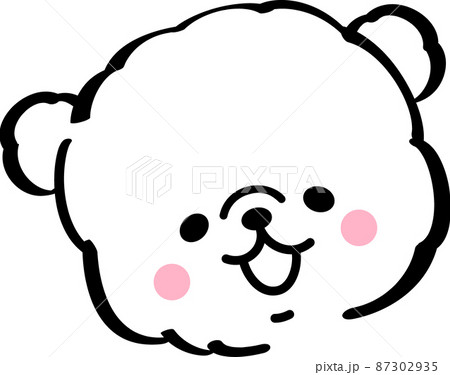 笑顔の白色の犬の顔 87302935