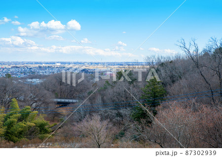 物見山公園からの眺める街並み　冬景色　東松山市 87302939