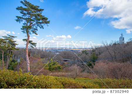 物見山公園からの眺める街並み 冬景色 東松山市 物見山公園からの眺める街並み 冬景色 東松山市 87302940