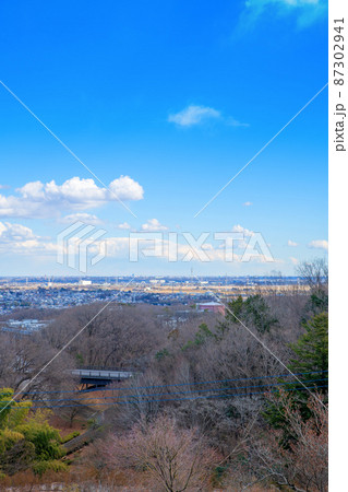 物見山公園からの眺める街並み　冬景色　東松山市 87302941