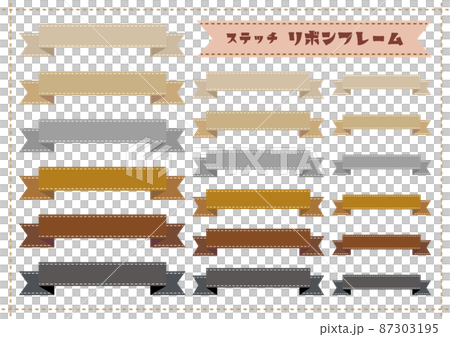 Stitch ribbon icon frame set 10 Stitch ribbon icon frame set 10 87303195