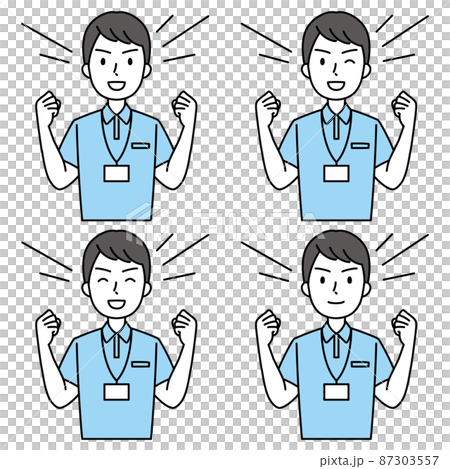 Young man in a polo shirt with a guts pose (simple) Young man in a polo shirt with a guts pose (simple) 87303557