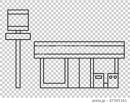 Building / convenience store / line drawing 87305161