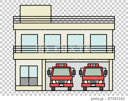 建物・消防署・消防車 87305162