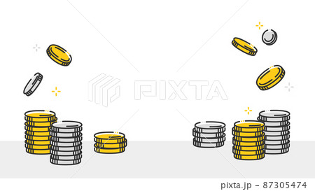 積まれたコインのフレーム 87305474