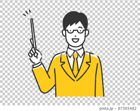 A man explaining with a pointer 87305482