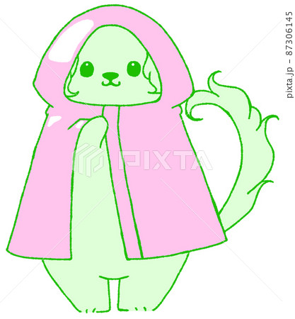 合羽を着たダックスフンド(緑色) 合羽を着たダックスフンド(緑色) 87306145