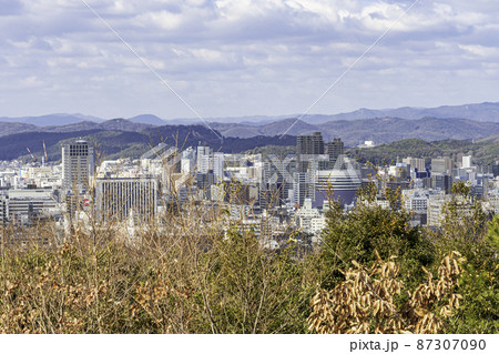 操山からの岡山市街眺望　岡山シンフォニービル　岡山県岡山市 87307090