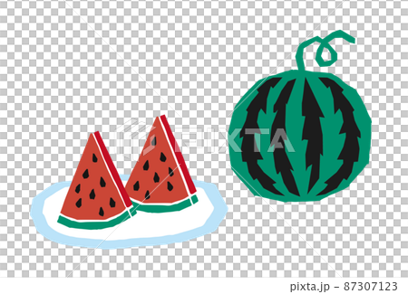 スイカ レトロなイラスト スイカ レトロなイラスト 87307123