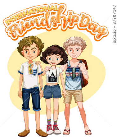 International Friendship Day with three teenagers 87307147