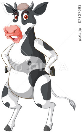 Cow standing on two legs cartoon character Cow standing on two legs cartoon character 87307695