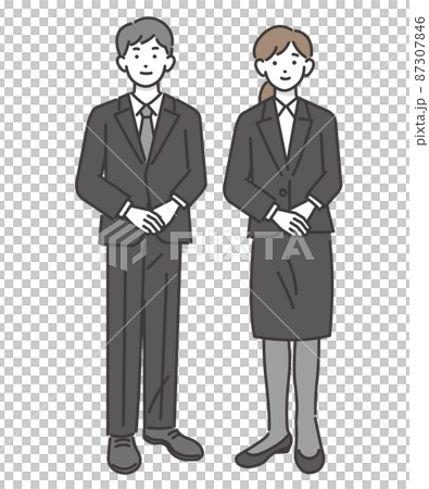 Vector illustration material of funeral staff / funeral / funeral / formal wear 87307846