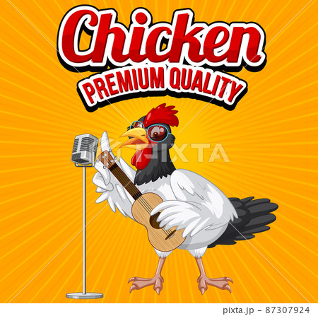Chicken premium quality banner with chicken cartoon character 87307924