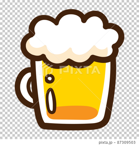 生啤酒杯的可愛手寫插圖 87309503