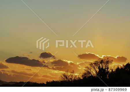 夕焼け空 岡山県倉敷市 夕焼け空 岡山県倉敷市 87309969