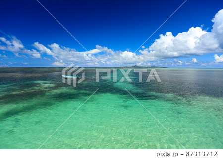 沖縄本島北部 本部町備瀬の美しい海 沖縄本島北部 本部町備瀬の美しい海 87313712