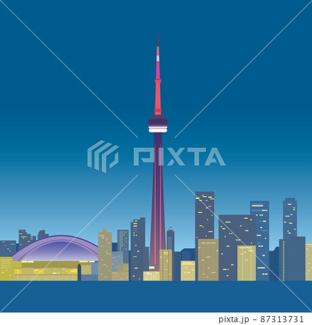 トロント　toronto　カナダ　canada　夕景 87313731