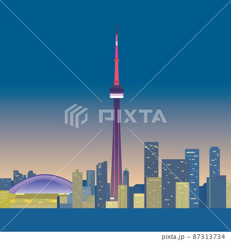 トロント　toronto　カナダ　canada　夕景 87313734