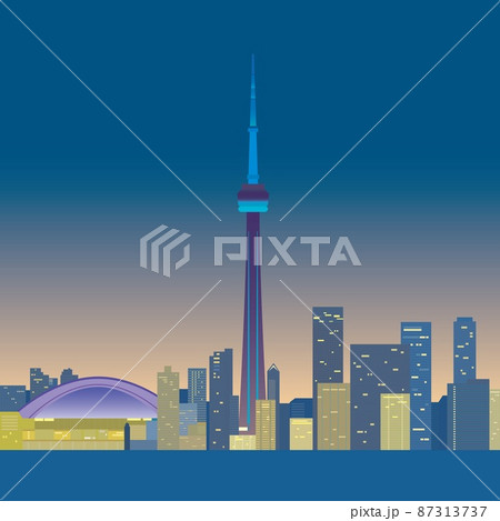 トロント　toronto　カナダ　canada　夕景 87313737