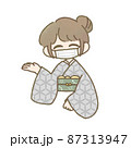 着物店員さん　落ち着いた色 87313947