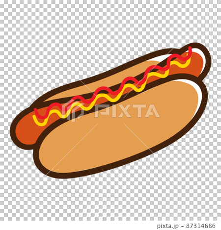 Cute handwritten style illustration of hot dog Cute handwritten style illustration of hot dog 87314686