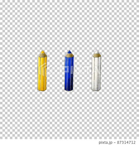 Illustration of yellow, blue and white chic and elegant colored pencils 87314712