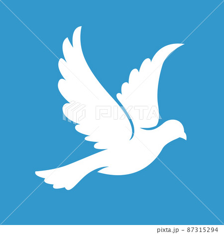 White dove on blue 87315294