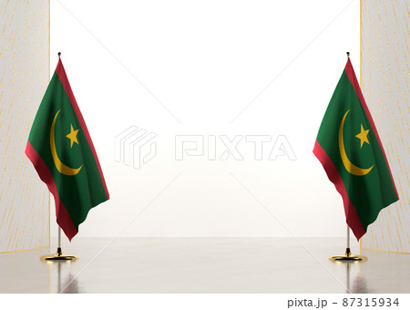 Horizontal frame and border with Mauritania flag Horizontal frame and border with Mauritania flag 87315934