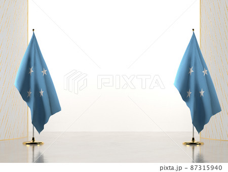 Horizontal frame and border with Micronezia flag Horizontal frame and border with Micronezia flag 87315940