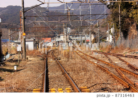 最寄の踏切から見た青梅線二俣尾駅（2） 87316463