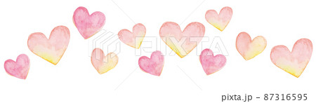 水彩イラストのハートラインのイラスト素材 水彩イラストのハートラインのイラスト素材