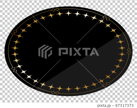 Oval frame black & gold glitter 87317373