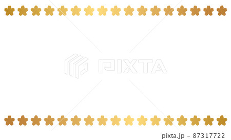 金色風の桜の装飾ラインのフレームイラスト素材のイラスト素材