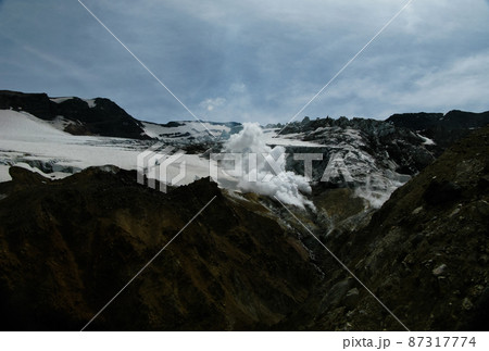Fumarole in active crater of Mutnovsky volcano, Kamchatka, Russia 87317774