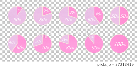 Pie chart with numbers Cute pink color - Stock Illustration [87318419 ...