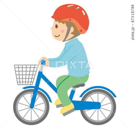 自転車に乗る子ども_男の子 87318786