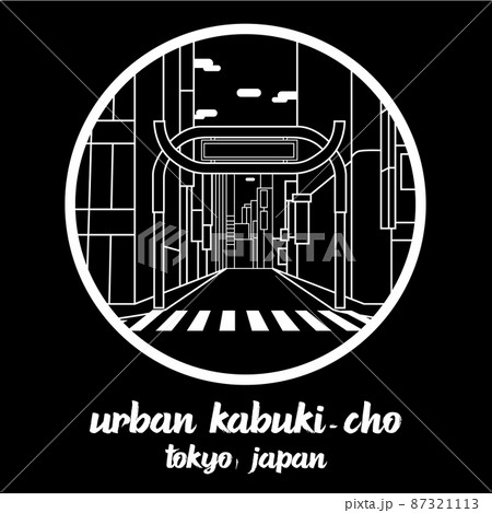 Circle Icon line Urban Kabuki-Cho. vector illustration 87321113