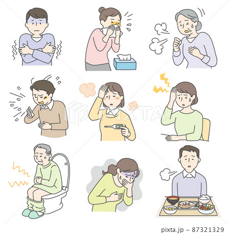 風邪の症状セット 87321329