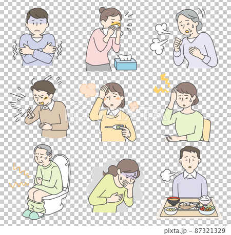 風邪の症状セット 87321329