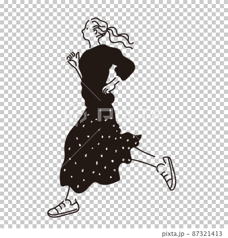 Illustration vector material: running woman 87321413
