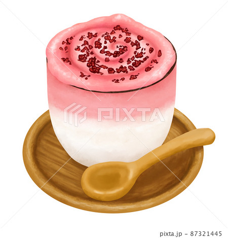 苺味のダルゴナコーヒー　Dalgona Coffee　 whipped coffee  87321445