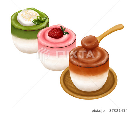 三種類セットのダルゴナコーヒー　Dalgona Coffee　whipped coffee 87321454