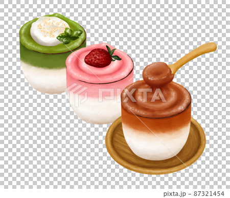 三種類セットのダルゴナコーヒー　Dalgona Coffee　whipped coffee 87321454