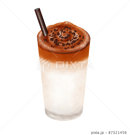 ストロー付きダルゴナコーヒー　Dalgona Coffee 87321456
