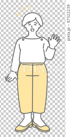 笑顔で片手を挙げる大人女子 アバター 笑顔で片手を挙げる大人女子 アバター 87322239