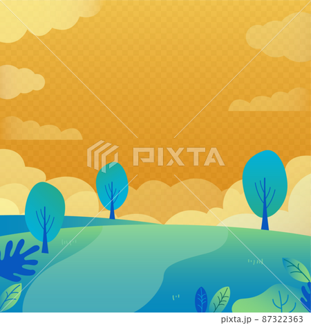 Vector illustration material of green hill, blue sky, landscape Vector illustration material of green hill, blue sky, landscape 87322363